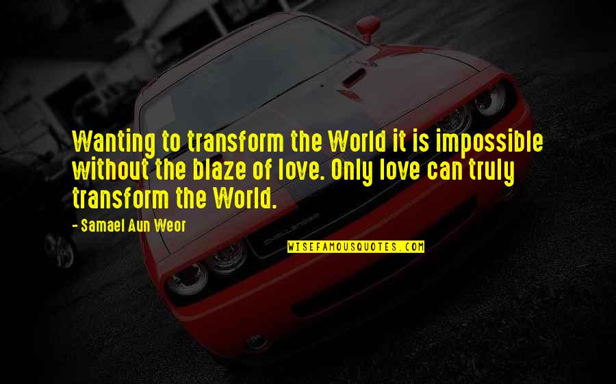 An Impossible Love Quotes By Samael Aun Weor: Wanting to transform the World it is impossible