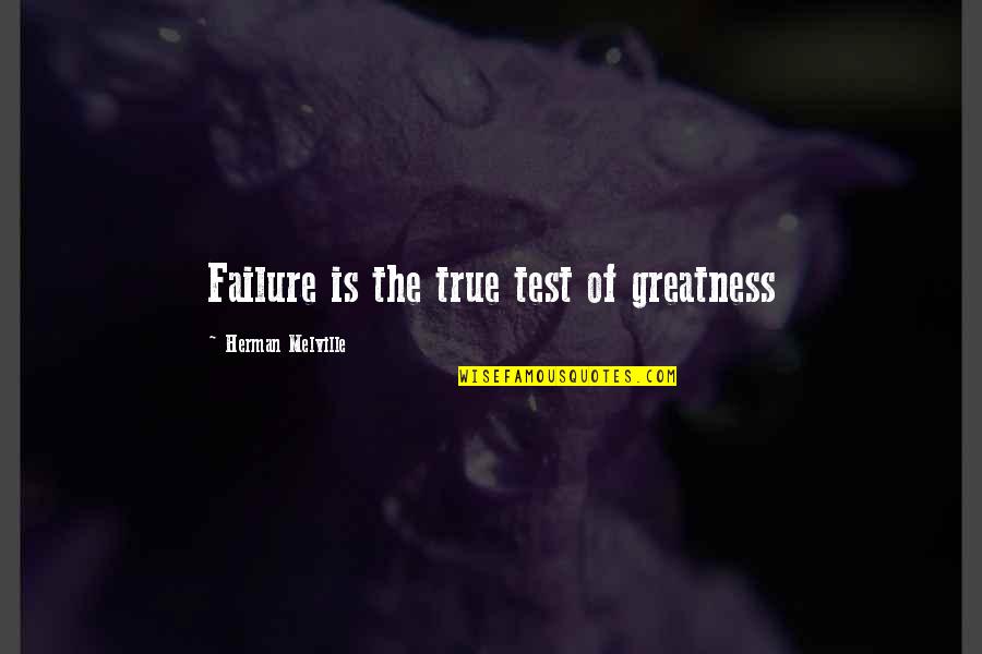 An Occupied Mind Quotes By Herman Melville: Failure is the true test of greatness