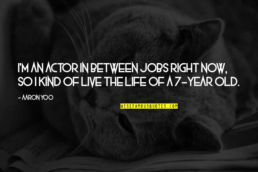 An Old Life Quotes By Aaron Yoo: I'm an actor in between jobs right now,