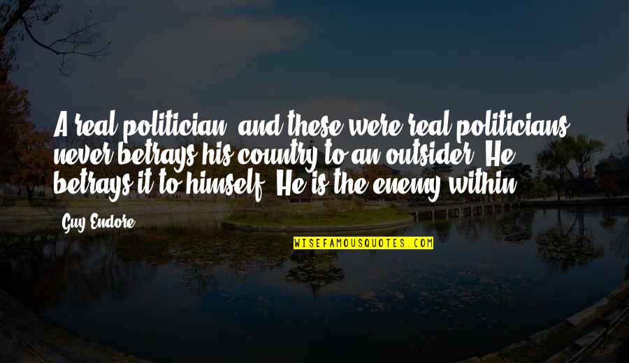 An Outsider Quotes By Guy Endore: A real politician, and these were real politicians,