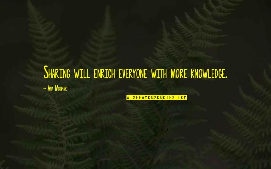 Ana Monnar Quotes By Ana Monnar: Sharing will enrich everyone with more knowledge.