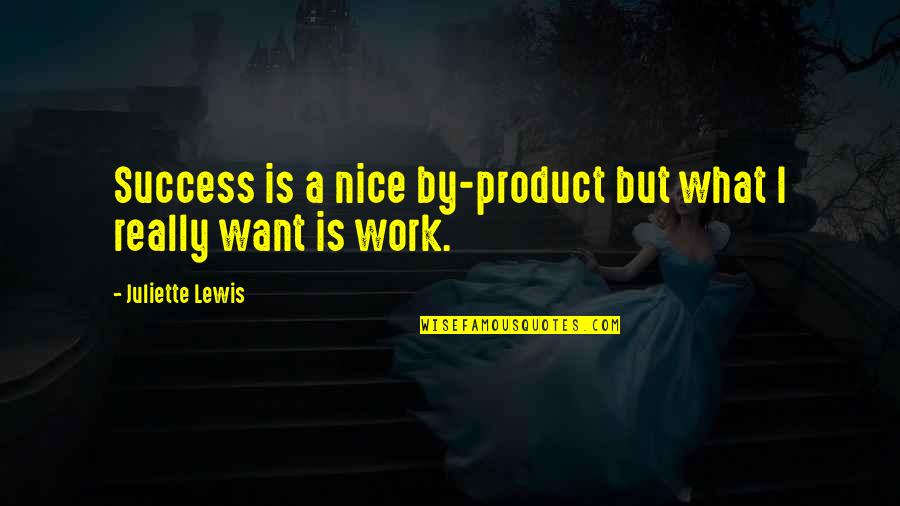 Anabaptist Quotes By Juliette Lewis: Success is a nice by-product but what I