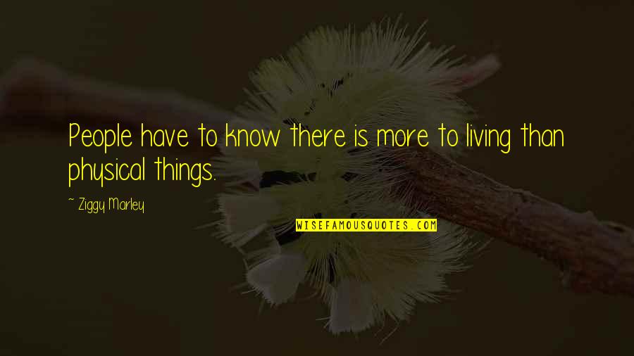 Anacleto Relaniza Quotes By Ziggy Marley: People have to know there is more to