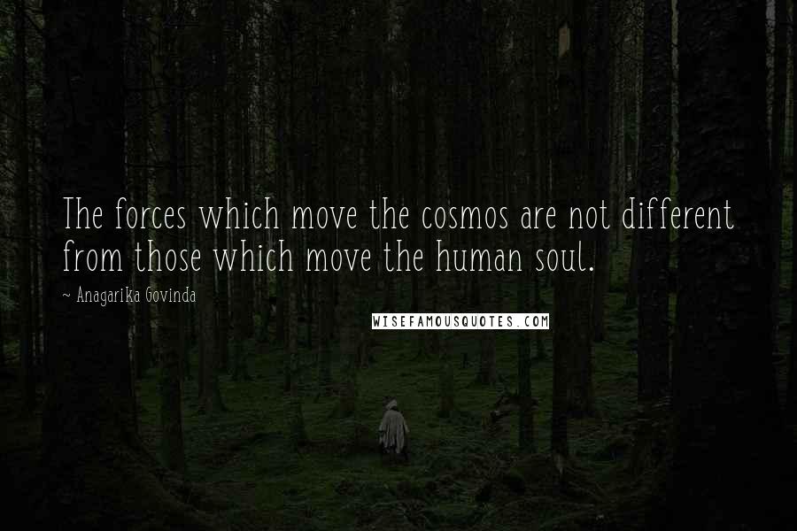 Anagarika Govinda quotes: The forces which move the cosmos are not different from those which move the human soul.