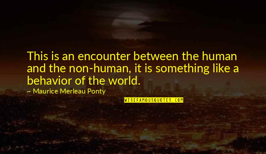 Anagram Unscrambler Quotes By Maurice Merleau Ponty: This is an encounter between the human and