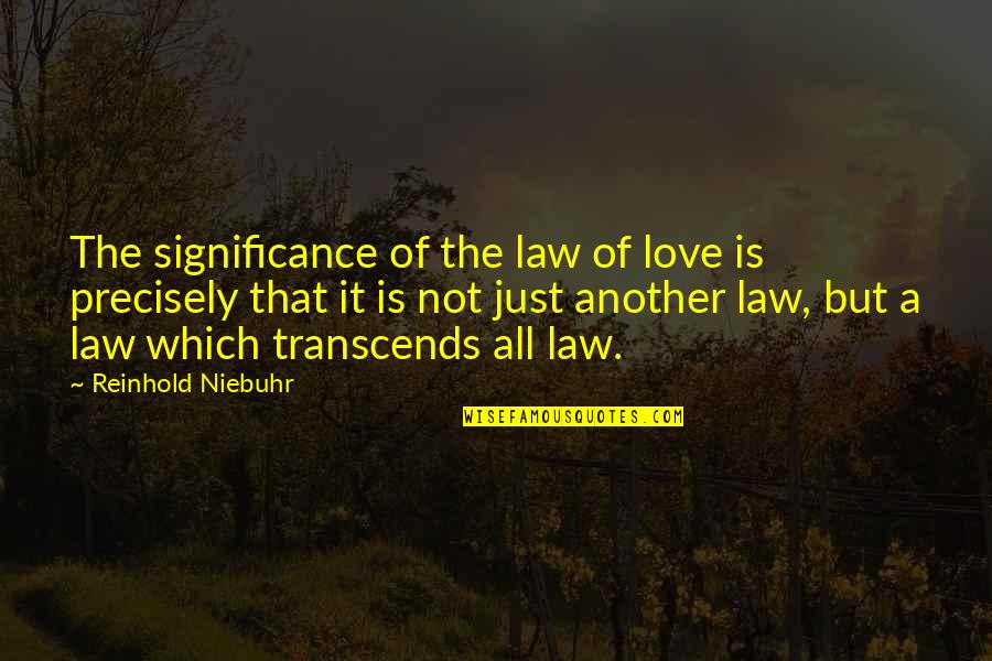 Anaihilation Quotes By Reinhold Niebuhr: The significance of the law of love is