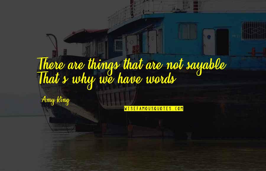 Anak Adalah Anugerah Quotes By Amy King: There are things that are not sayable. That's