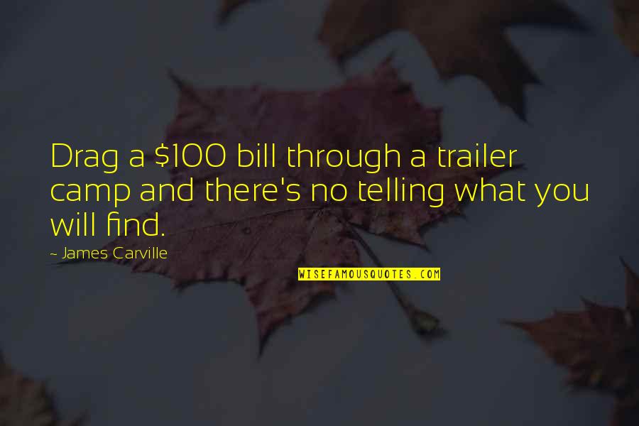 Anakin Amidala Quotes By James Carville: Drag a $100 bill through a trailer camp