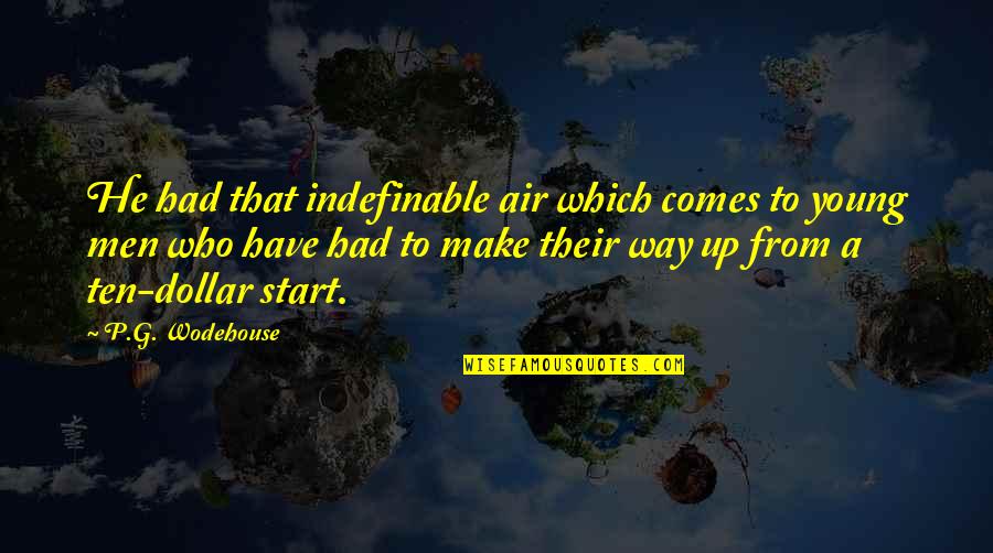 Analizando Sinonimo Quotes By P.G. Wodehouse: He had that indefinable air which comes to