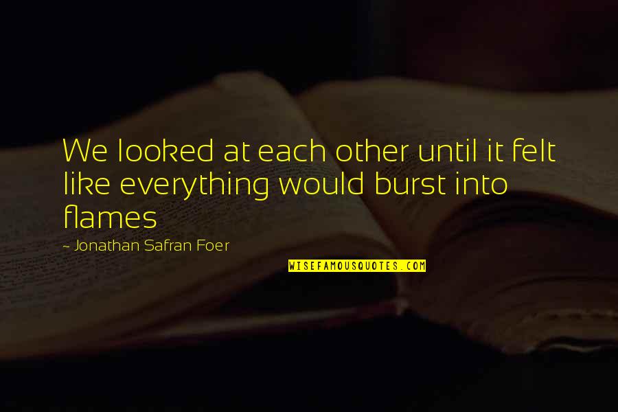 Analysis Great Gatsby Quotes By Jonathan Safran Foer: We looked at each other until it felt