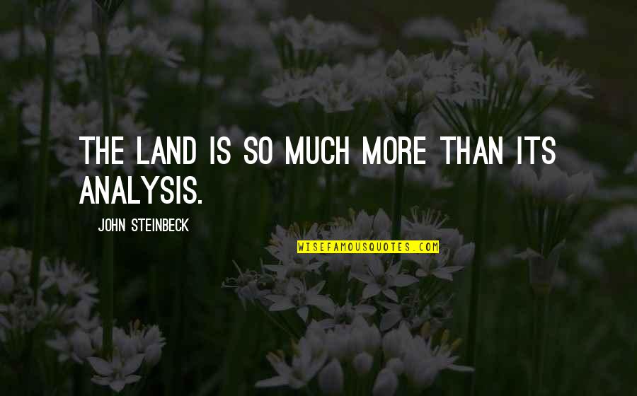Analysis Inc Quotes By John Steinbeck: The land is so much more than its