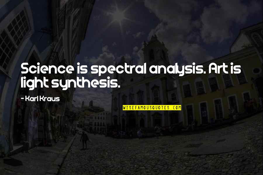 Analysis Inc Quotes By Karl Kraus: Science is spectral analysis. Art is light synthesis.