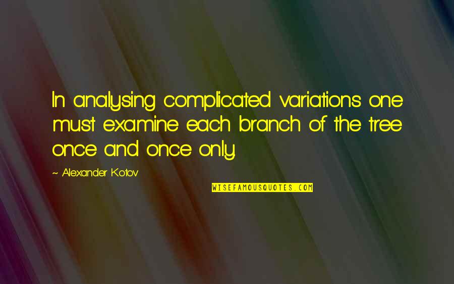 Analysis Quotes By Alexander Kotov: In analysing complicated variations one must examine each