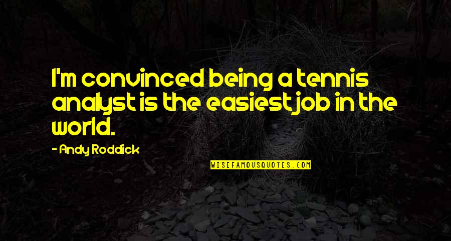 Analyst Quotes By Andy Roddick: I'm convinced being a tennis analyst is the