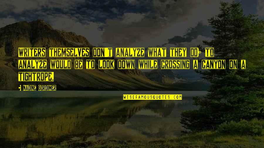 Analyze Quotes By Nadine Gordimer: Writers themselves don't analyze what they do; to