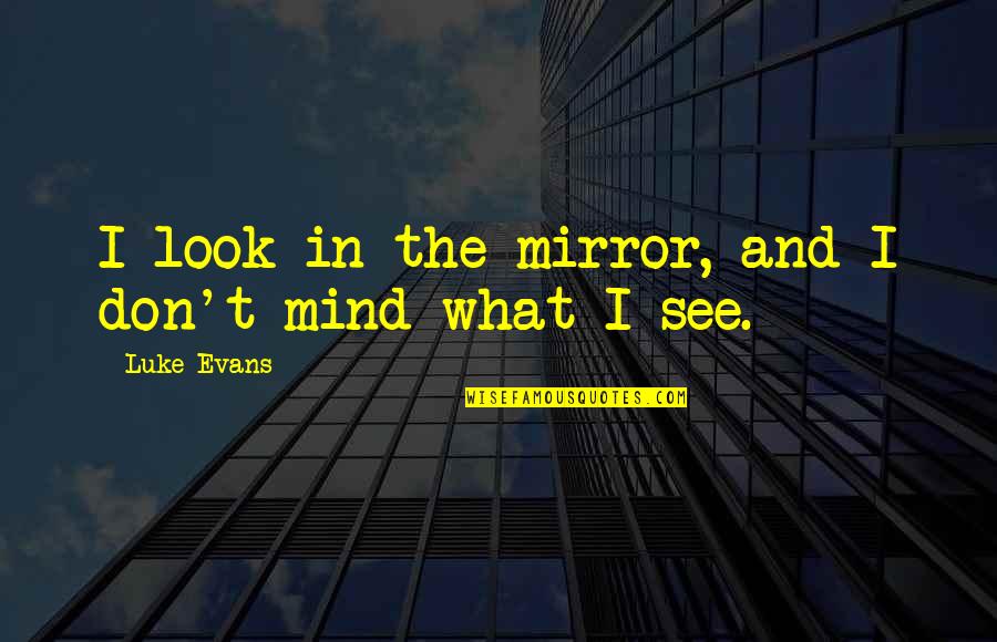 Ananasai Quotes By Luke Evans: I look in the mirror, and I don't