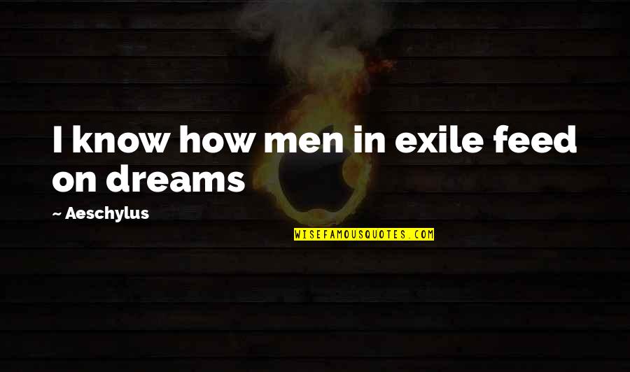 Ananda Krishnan Motivation Quotes By Aeschylus: I know how men in exile feed on