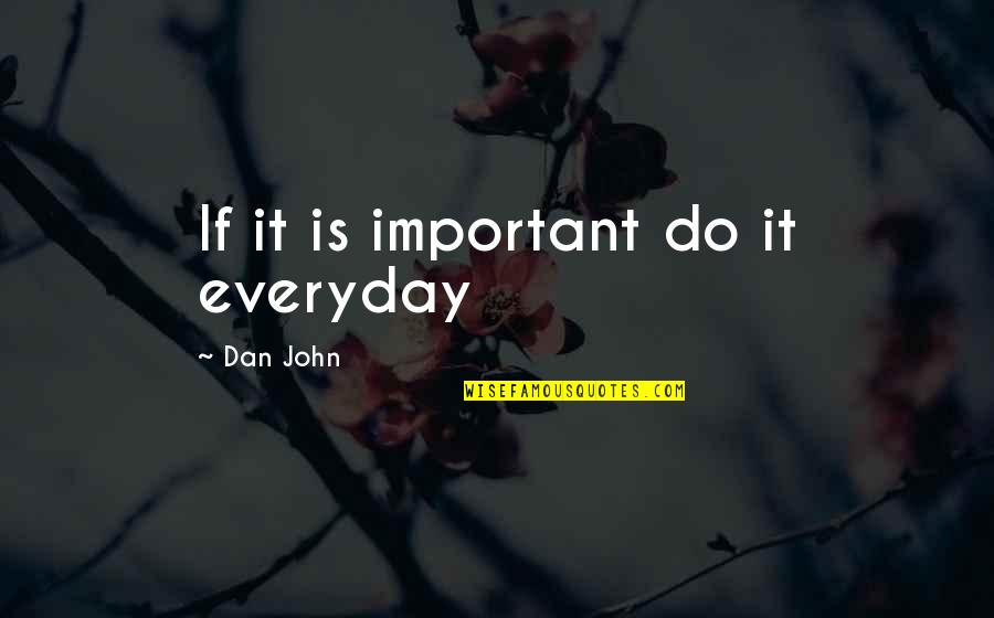 Anandan Master Quotes By Dan John: If it is important do it everyday