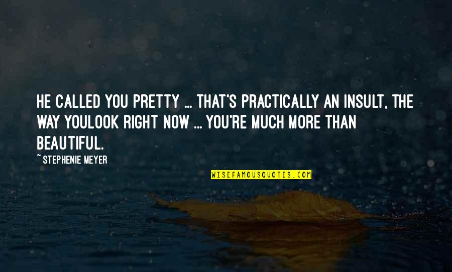 Anandan Swaminathan Quotes By Stephenie Meyer: He called you pretty ... That's practically an