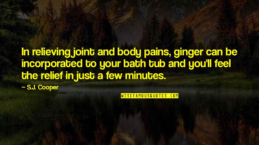 Ananewsh Quotes By S.J. Cooper: In relieving joint and body pains, ginger can