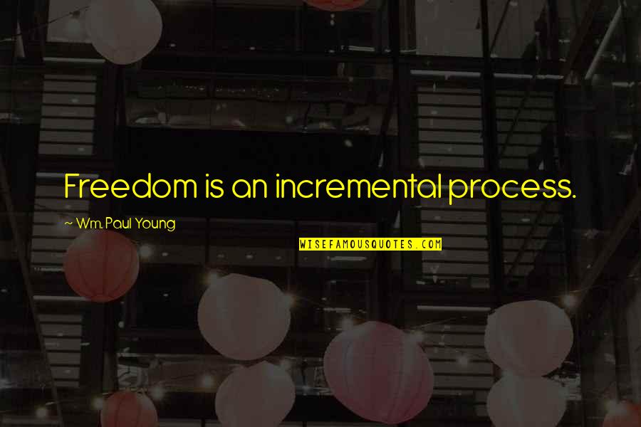 Ananjay Raghuraj Quotes By Wm. Paul Young: Freedom is an incremental process.