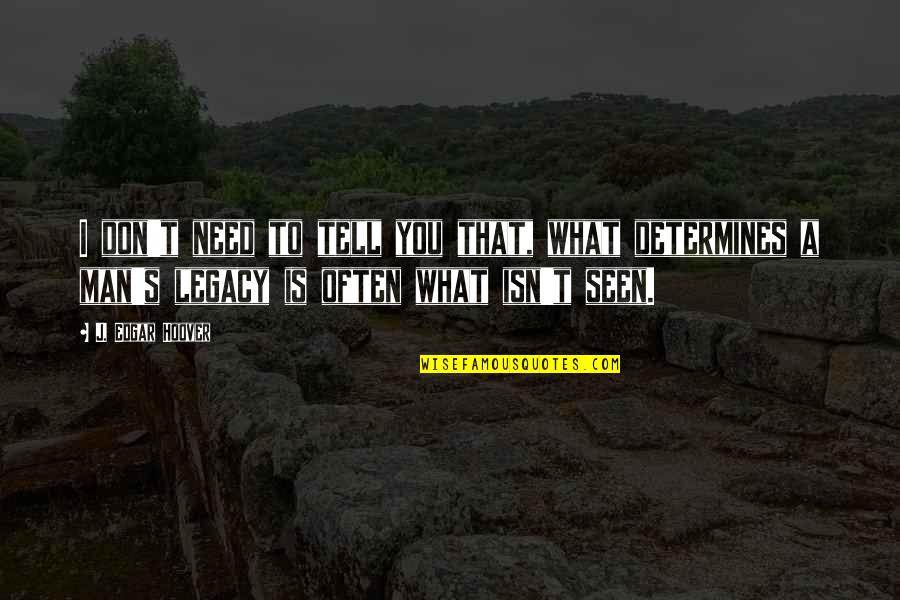 Ananmanan Sinhala Quotes By J. Edgar Hoover: I don't need to tell you that, what