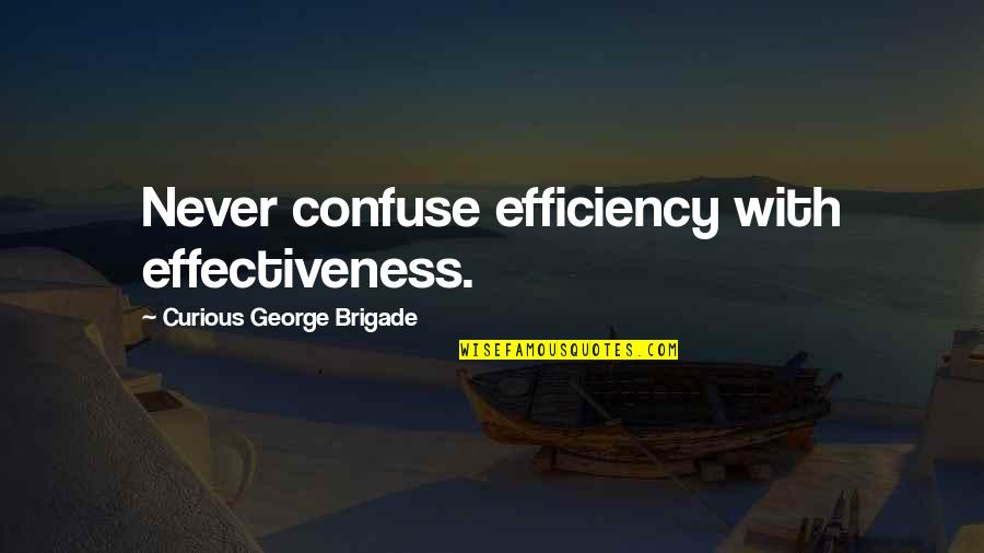 Anarchism Quotes By Curious George Brigade: Never confuse efficiency with effectiveness.