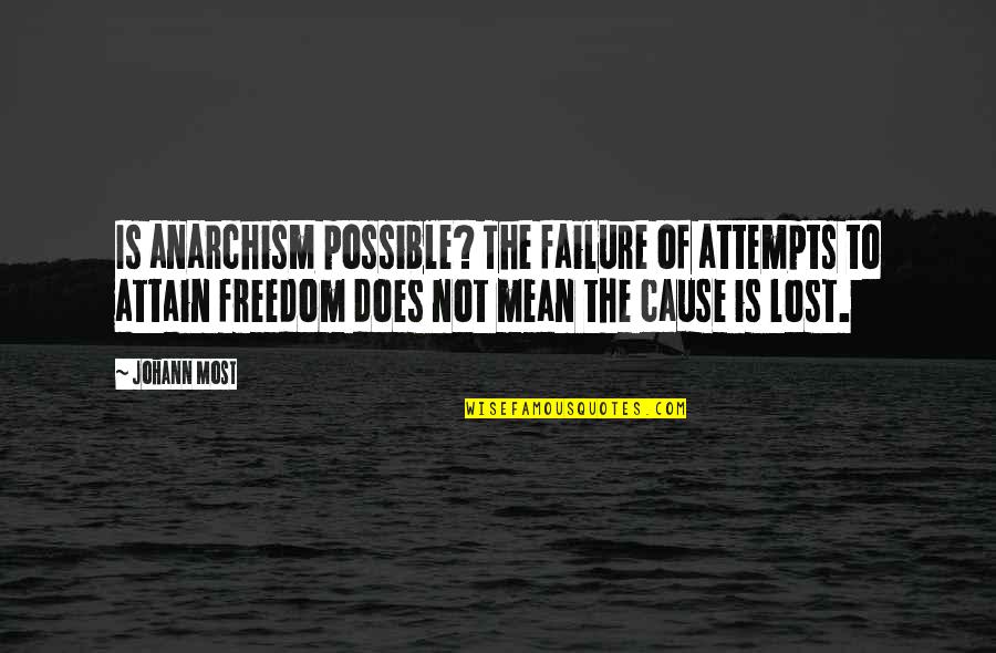 Anarchism Quotes By Johann Most: Is anarchism possible? The failure of attempts to