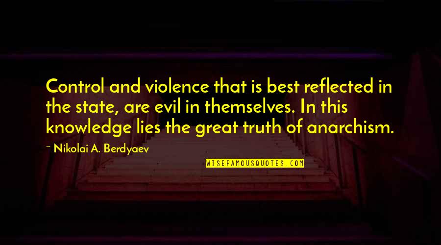 Anarchism Quotes By Nikolai A. Berdyaev: Control and violence that is best reflected in