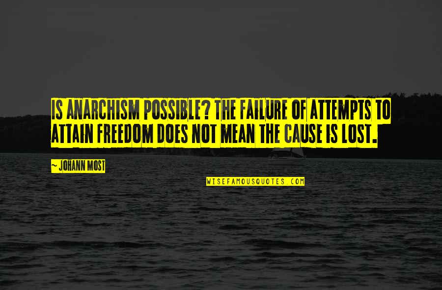Anarchism's Quotes By Johann Most: Is anarchism possible? The failure of attempts to