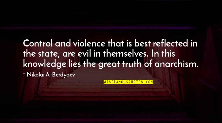 Anarchism's Quotes By Nikolai A. Berdyaev: Control and violence that is best reflected in