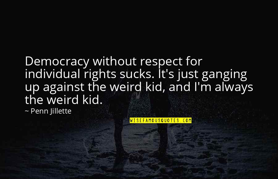 Anarchy And Liberty Quotes By Penn Jillette: Democracy without respect for individual rights sucks. It's