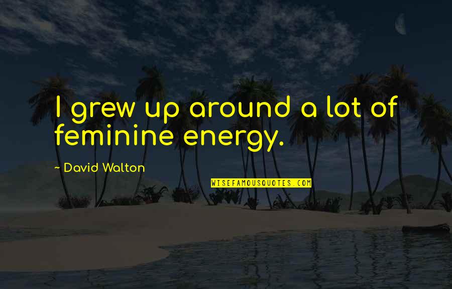Anarcopunk Quotes By David Walton: I grew up around a lot of feminine Anarcopunk Quotes By David Walton: I grew up around a lot of feminine