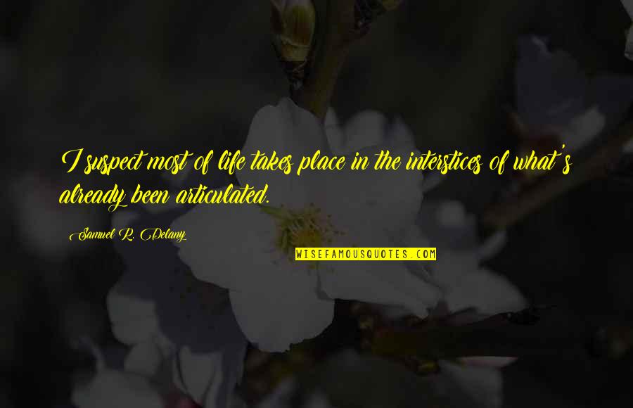 Anarquia Definicion Quotes By Samuel R. Delany: I suspect most of life takes place in Anarquia Definicion Quotes By Samuel R. Delany: I suspect most of life takes place in