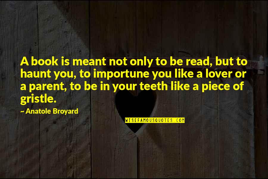 Anatole Broyard Quotes By Anatole Broyard: A book is meant not only to be