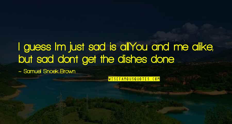 Anatomical Quotes By Samuel Snoek-Brown: I guess I'm just sad is all.You and