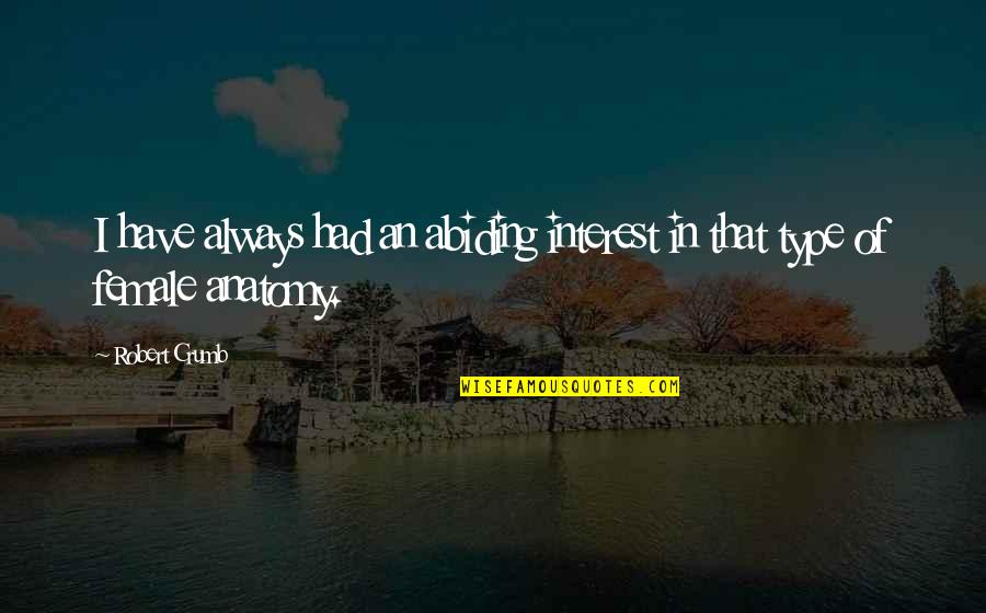 Anatomy Quotes By Robert Crumb: I have always had an abiding interest in Anatomy Quotes By Robert Crumb: I have always had an abiding interest in