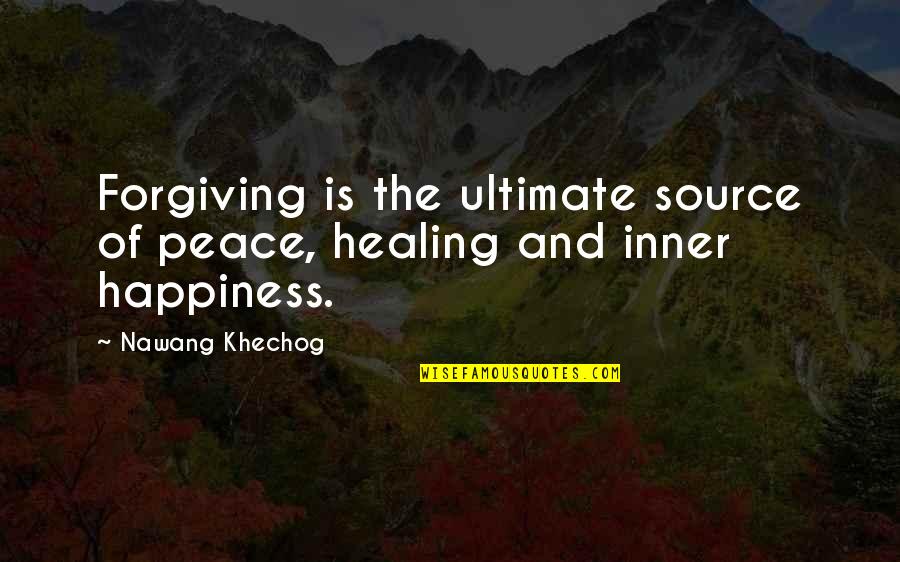 Anayla Vavages Quotes By Nawang Khechog: Forgiving is the ultimate source of peace, healing