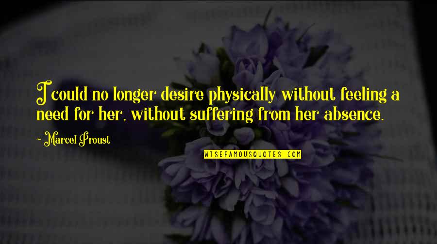 Ancholik Gan Quotes By Marcel Proust: I could no longer desire physically without feeling