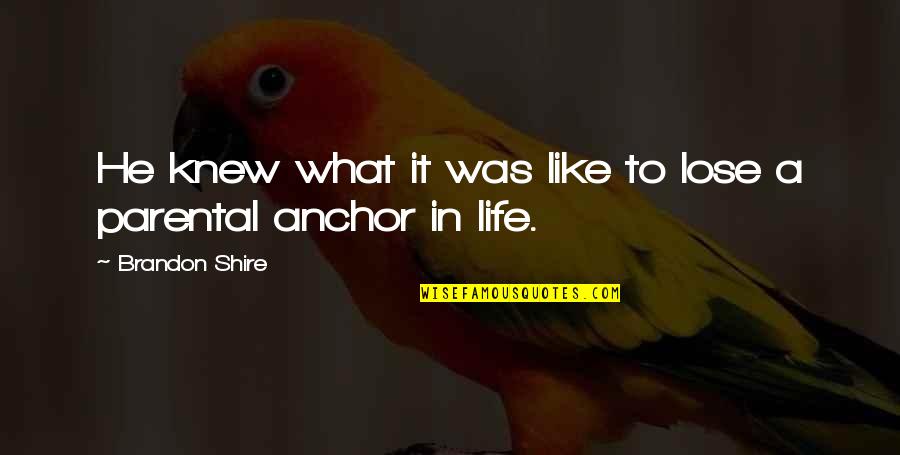 Anchor With Quotes By Brandon Shire: He knew what it was like to lose Anchor With Quotes By Brandon Shire: He knew what it was like to lose