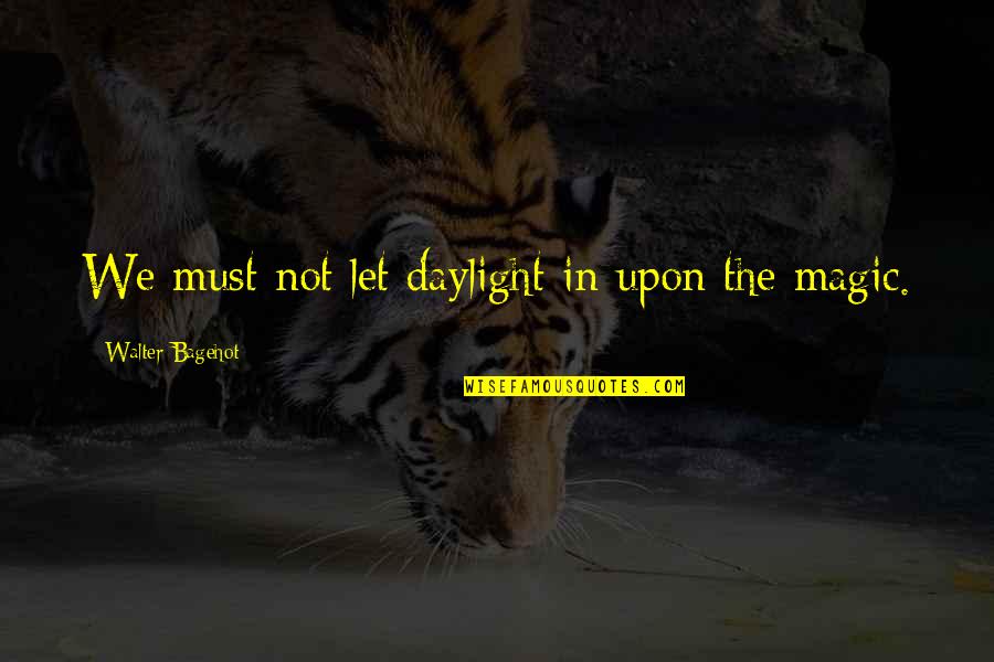 Anchorman Mahogany Quotes By Walter Bagehot: We must not let daylight in upon the Anchorman Mahogany Quotes By Walter Bagehot: We must not let daylight in upon the
