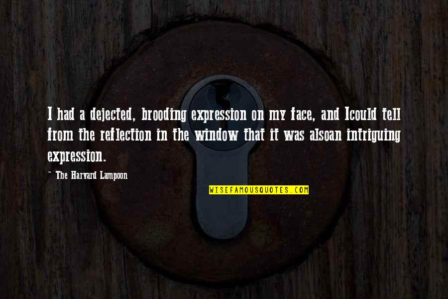 Anchorman Sign Off Quotes By The Harvard Lampoon: I had a dejected, brooding expression on my