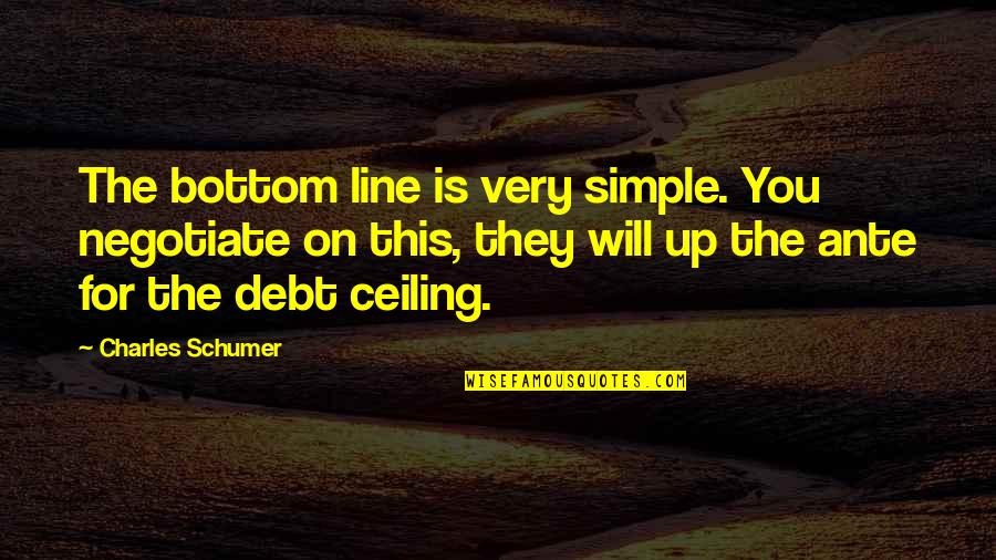 Anchormen Quotes By Charles Schumer: The bottom line is very simple. You negotiate