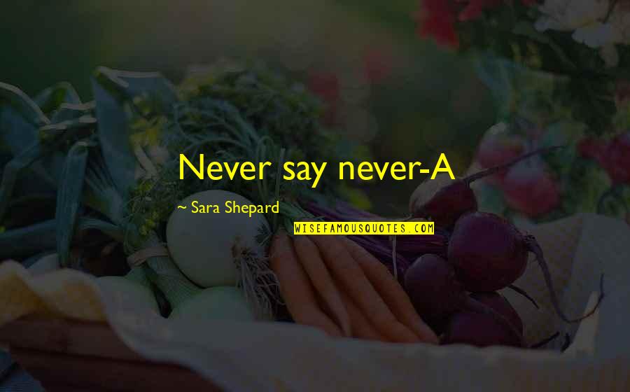 Ancient Viking Quotes By Sara Shepard: Never say never-A