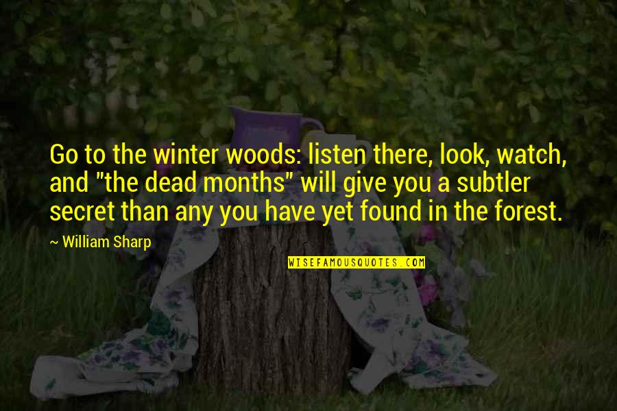 And Into The Forest I Go Quotes By William Sharp: Go to the winter woods: listen there, look,