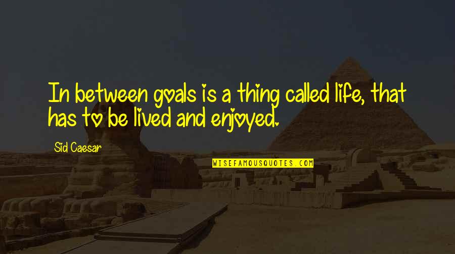 And Life Goals Quotes By Sid Caesar: In between goals is a thing called life,