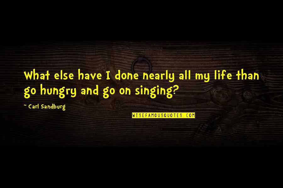 And Life Goes On Quotes By Carl Sandburg: What else have I done nearly all my