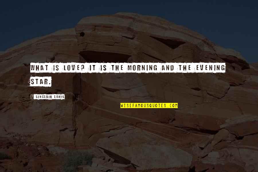 And Romantic Love Quotes By Sinclair Lewis: What is love? It is the morning and