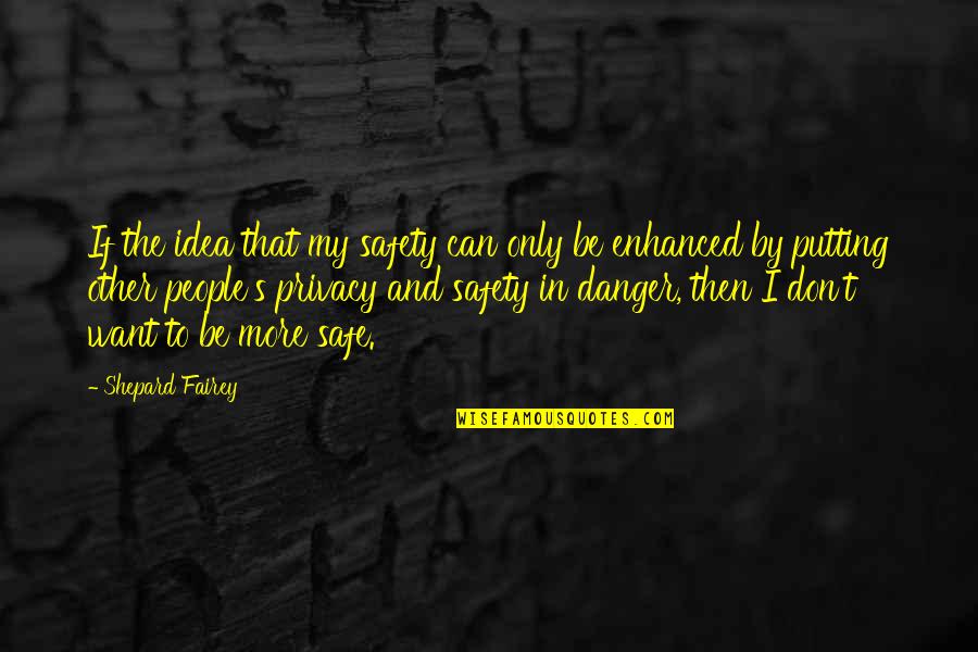 And Safety Quotes By Shepard Fairey: If the idea that my safety can only