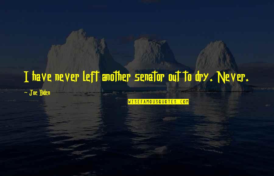 And She Still Smiles Quotes By Joe Biden: I have never left another senator out to